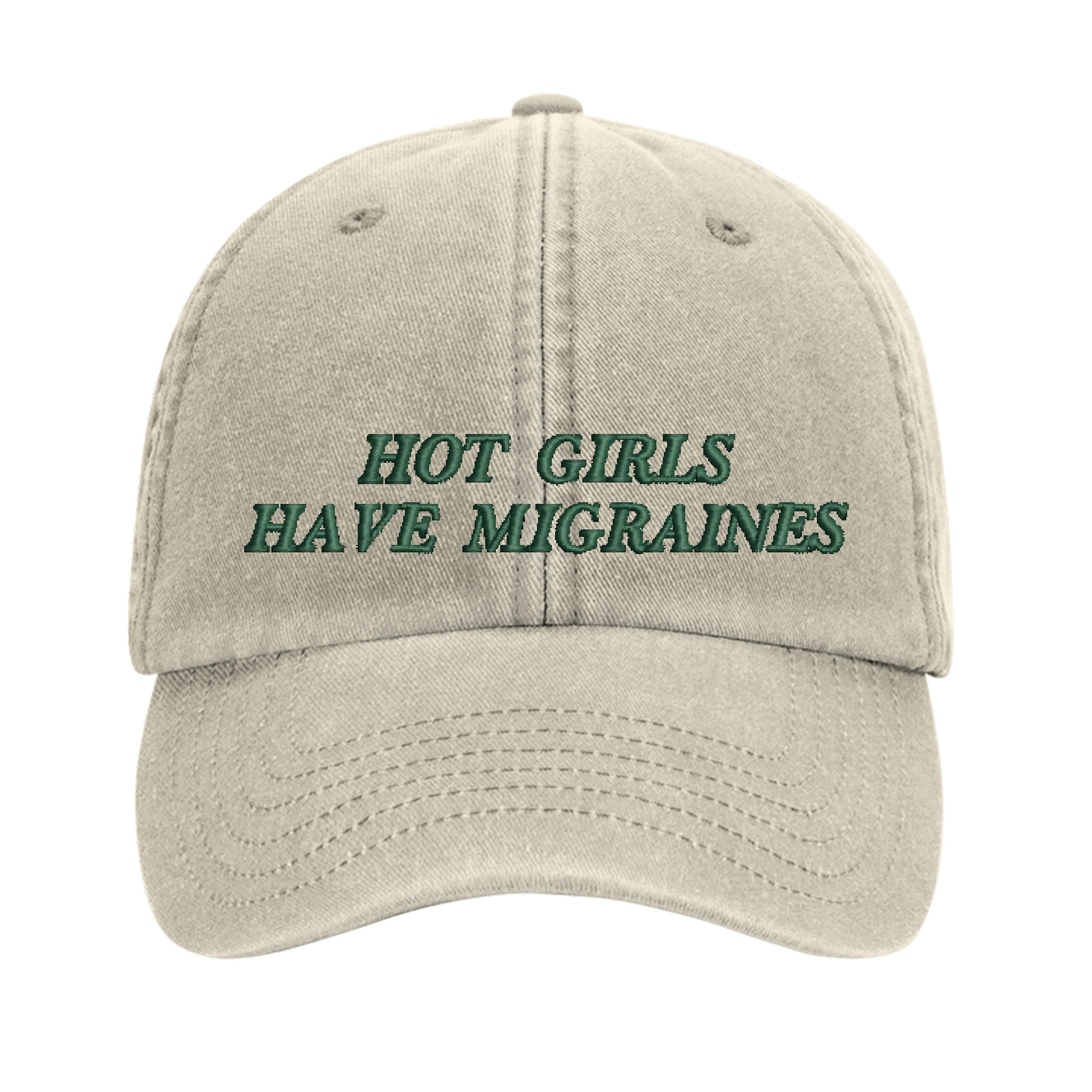 Hot Girls Have Migraines embroidered baseball cap - Tired Girl Apparel