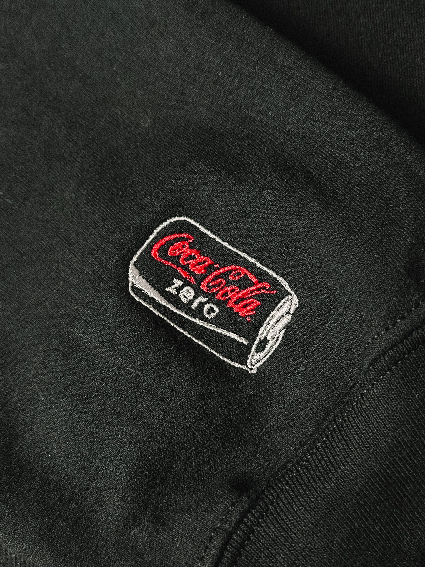 I Need A Coke Zero embroidered crewneck sweatshirt with sleeve detail - Tired Girl Apparel