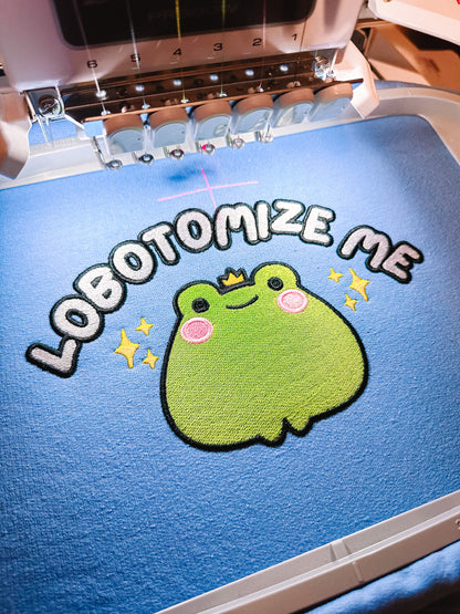 Lobotomize me embroidered crewneck sweatshirt