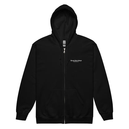 Tired Girl Club embroidered zip hoodie - Tired Girl Apparel
