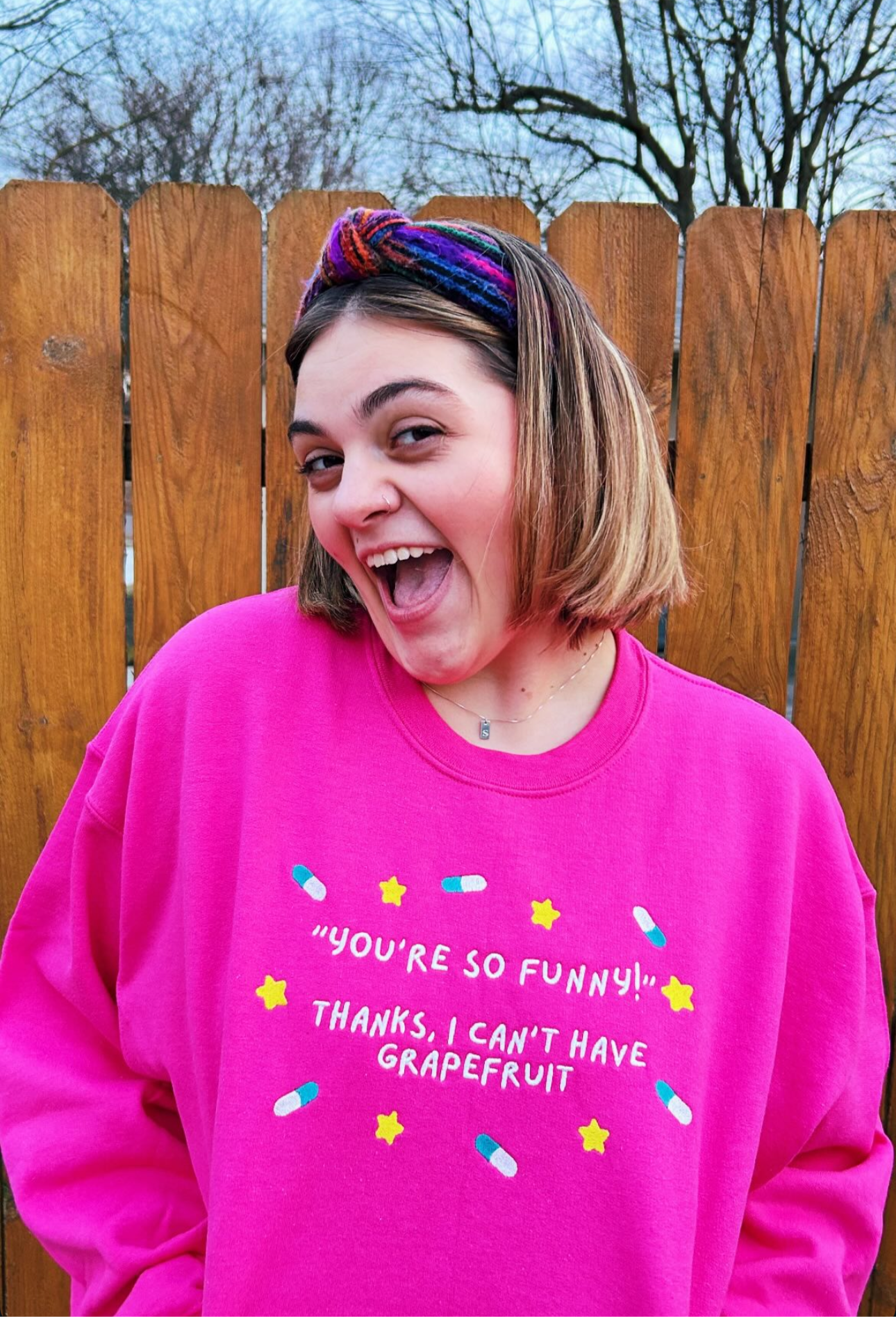 “You’re so funny” embroidered sweatshirt