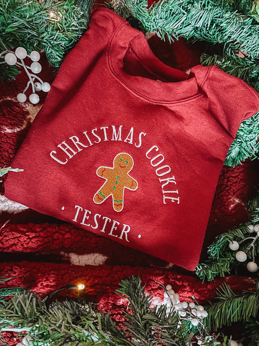 Christmas Cookie Baker/Tester embroidered crewneck sweatshirts - Tired Girl Apparel
