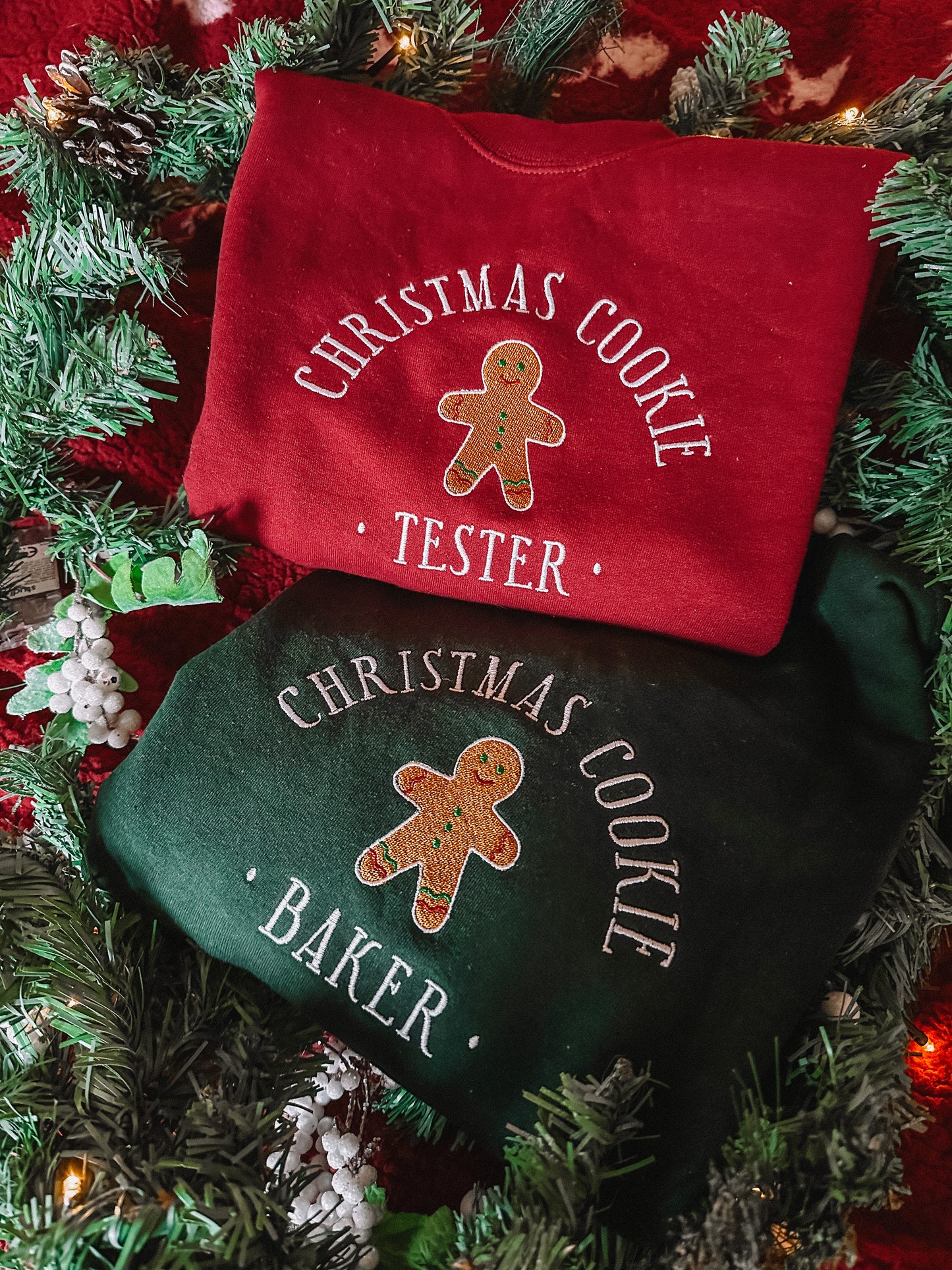 Christmas Cookie Baker/Tester embroidered crewneck sweatshirts - Tired Girl Apparel