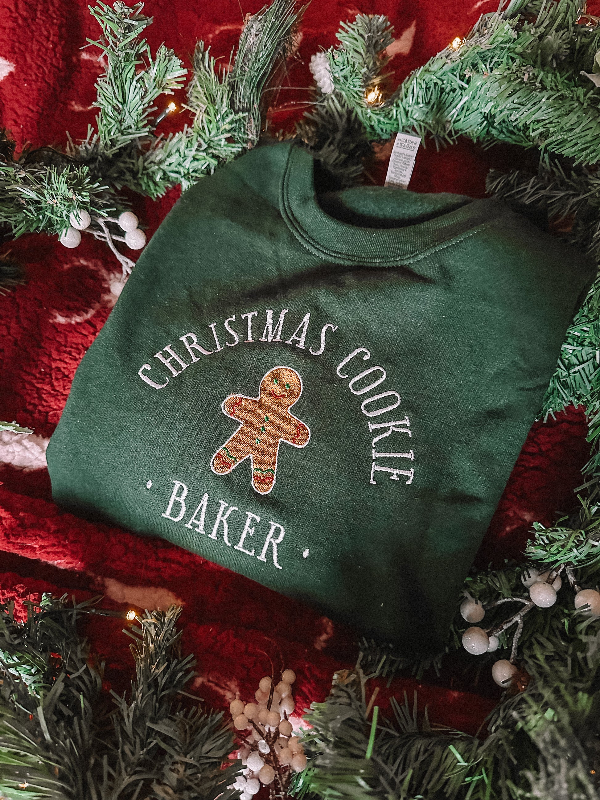 Christmas Cookie Baker/Tester embroidered crewneck sweatshirts - Tired Girl Apparel