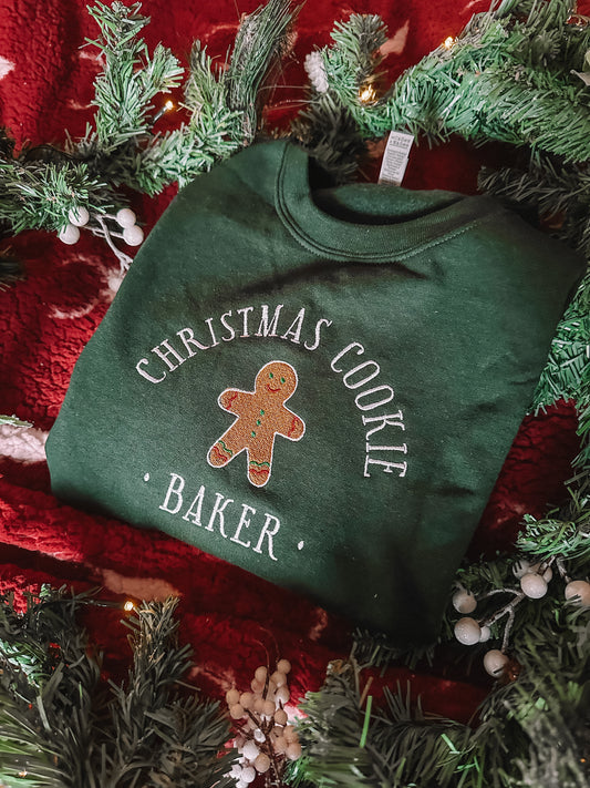 Christmas Cookie Baker/Tester embroidered crewneck sweatshirts - Tired Girl Apparel