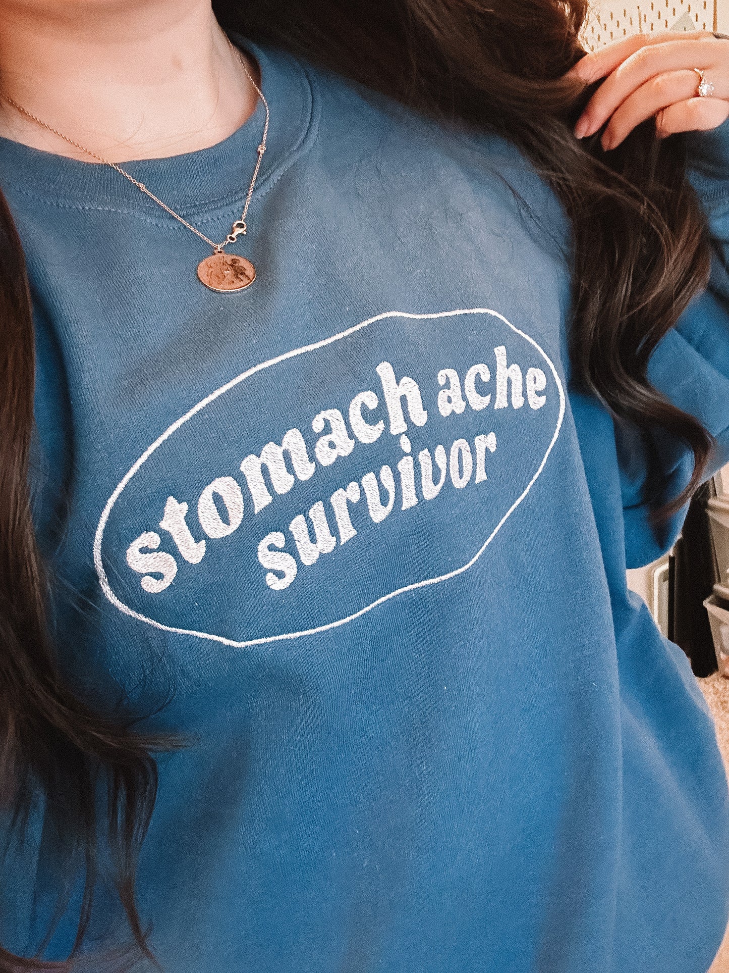 Stomach Ache Survivor crewneck sweatshirt - Tired Girl Apparel