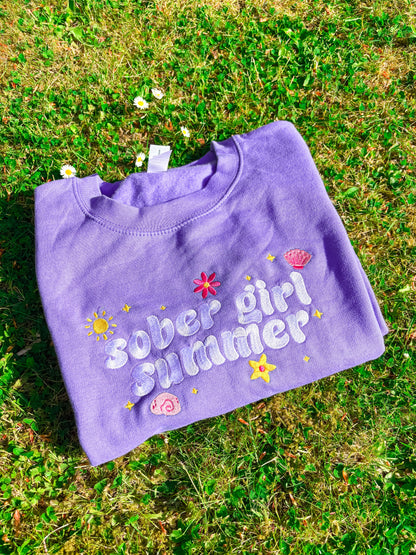Sober Girl Summer embroidered crewneck sweatshirt