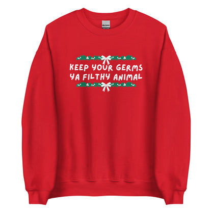 Keep Your Germs printed sweatshirt - Tired Girl Apparel