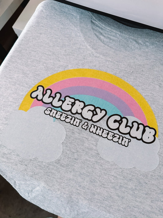 Allergy Club printed tee - Tired Girl Apparel