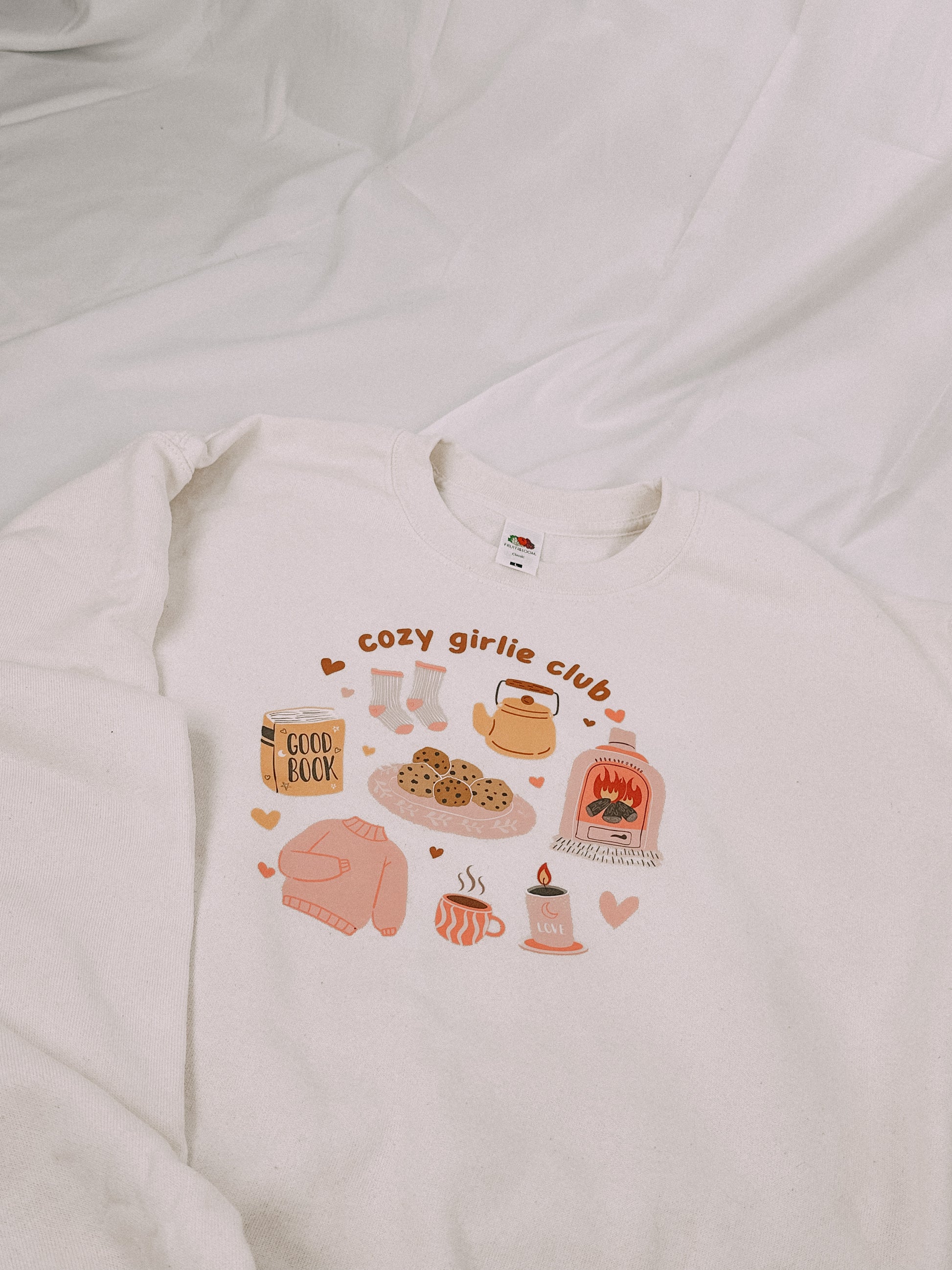 Cosy Girlie Club printed crewneck - Tired Girl Apparel