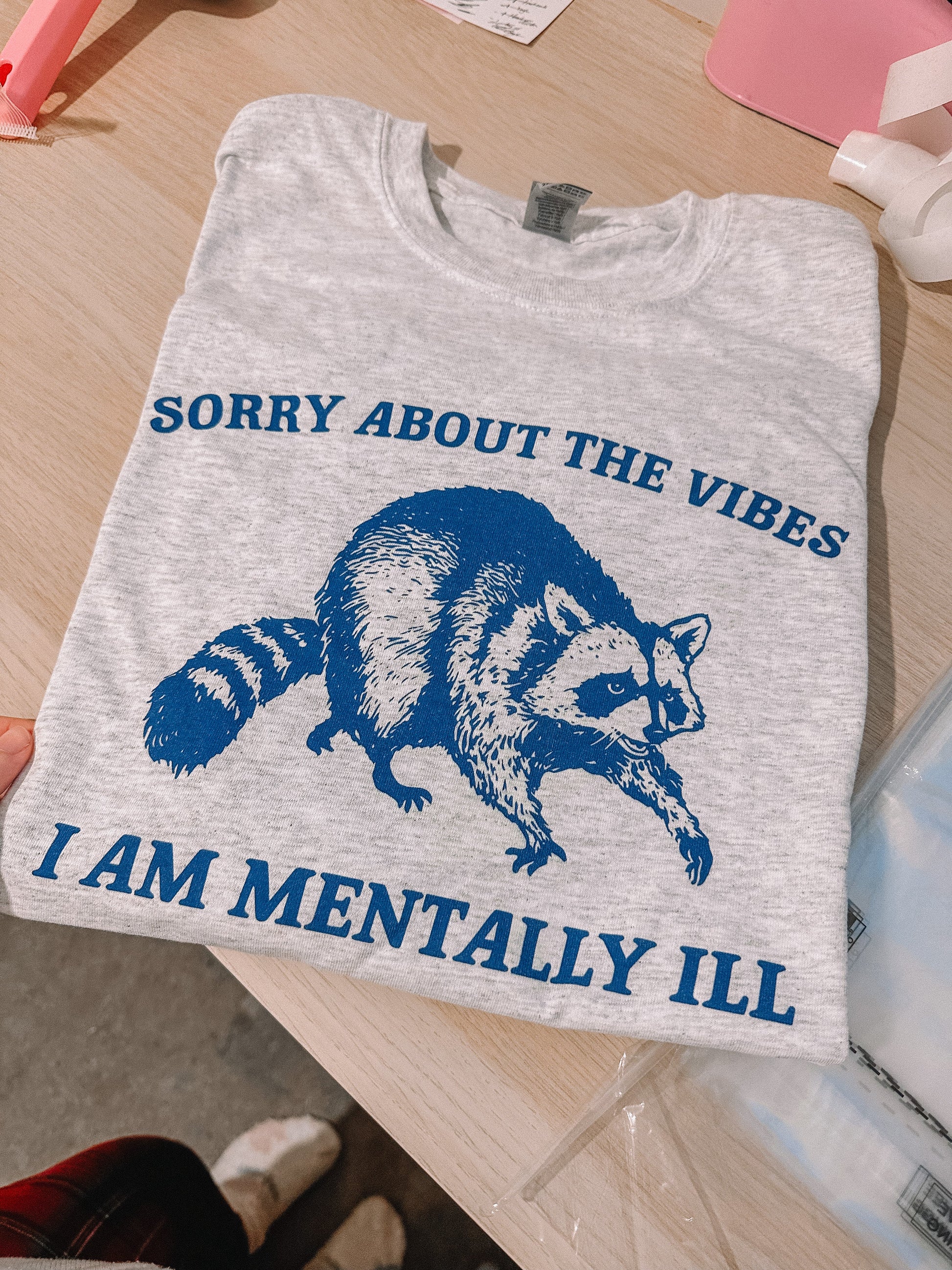 Sorry About The Vibes printed tee - Tired Girl Apparel