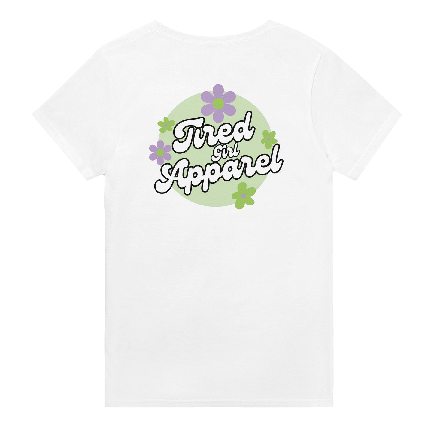 Tired Girl Apparel Floral Logo printed tee - Tired Girl Apparel