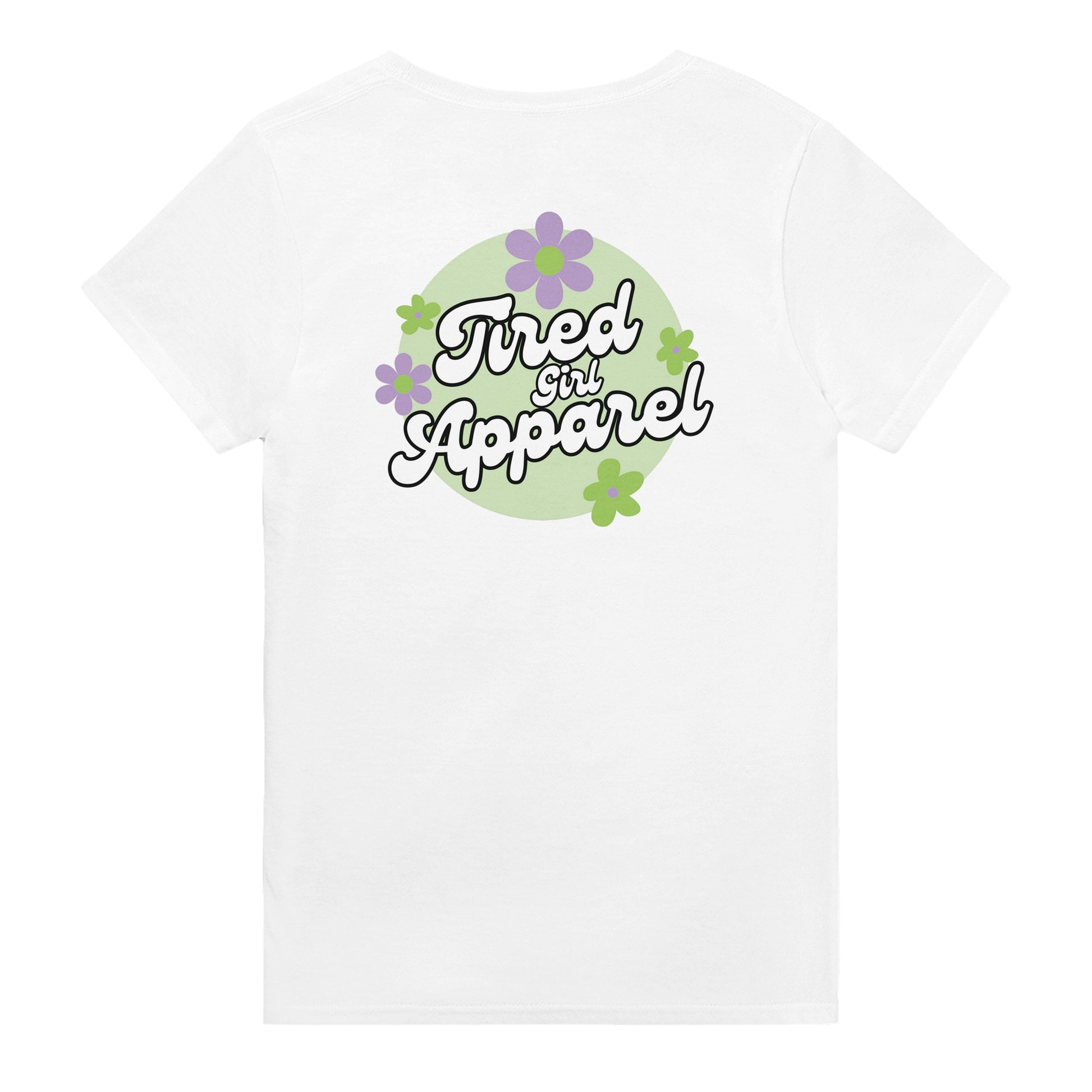 Tired Girl Apparel Floral Logo printed tee - Tired Girl Apparel