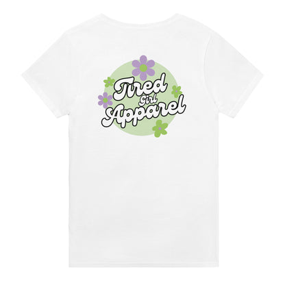Tired Girl Apparel Floral Logo printed tee - Tired Girl Apparel