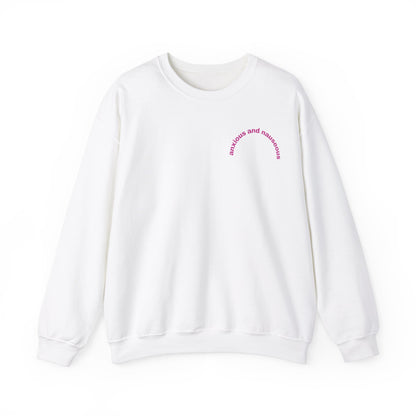 Anxious & Nauseous embroidered crewneck sweatshirt - Tired Girl Apparel