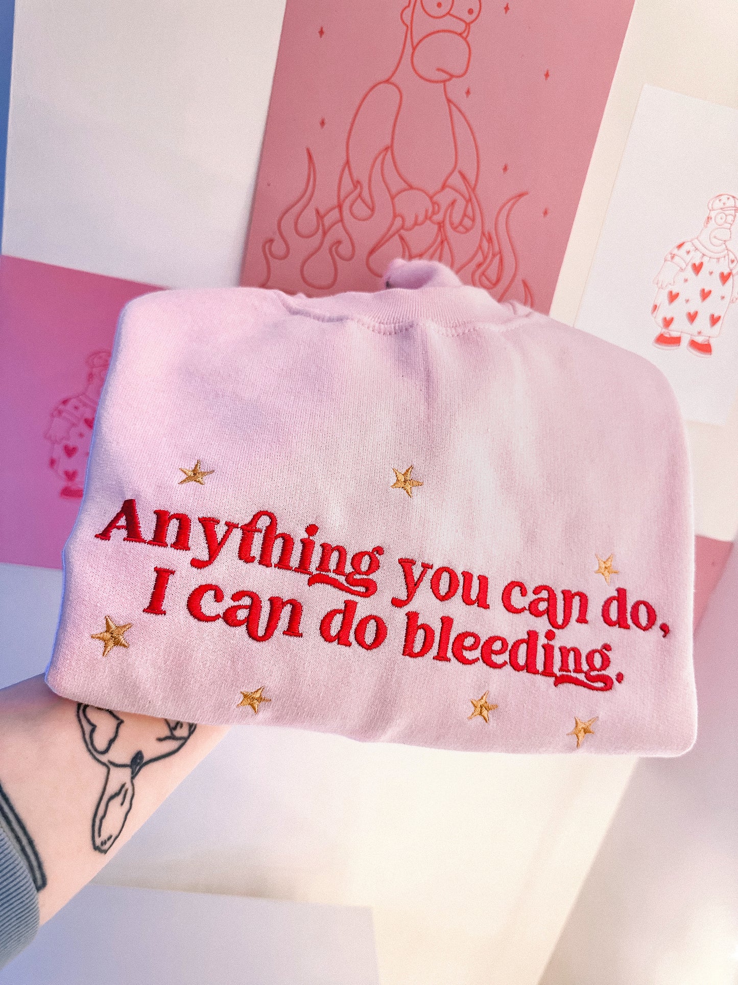 Anything You Can Do, I Can Do Bleeding embroidered crewneck sweatshirt