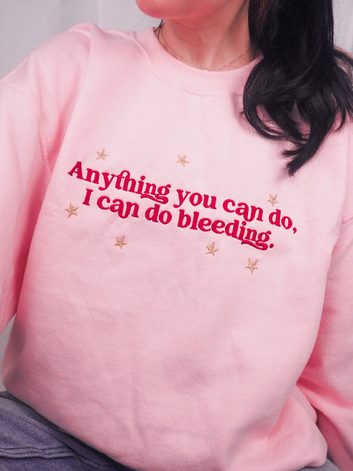 Anything You Can Do, I Can Do Bleeding embroidered crewneck sweatshirt