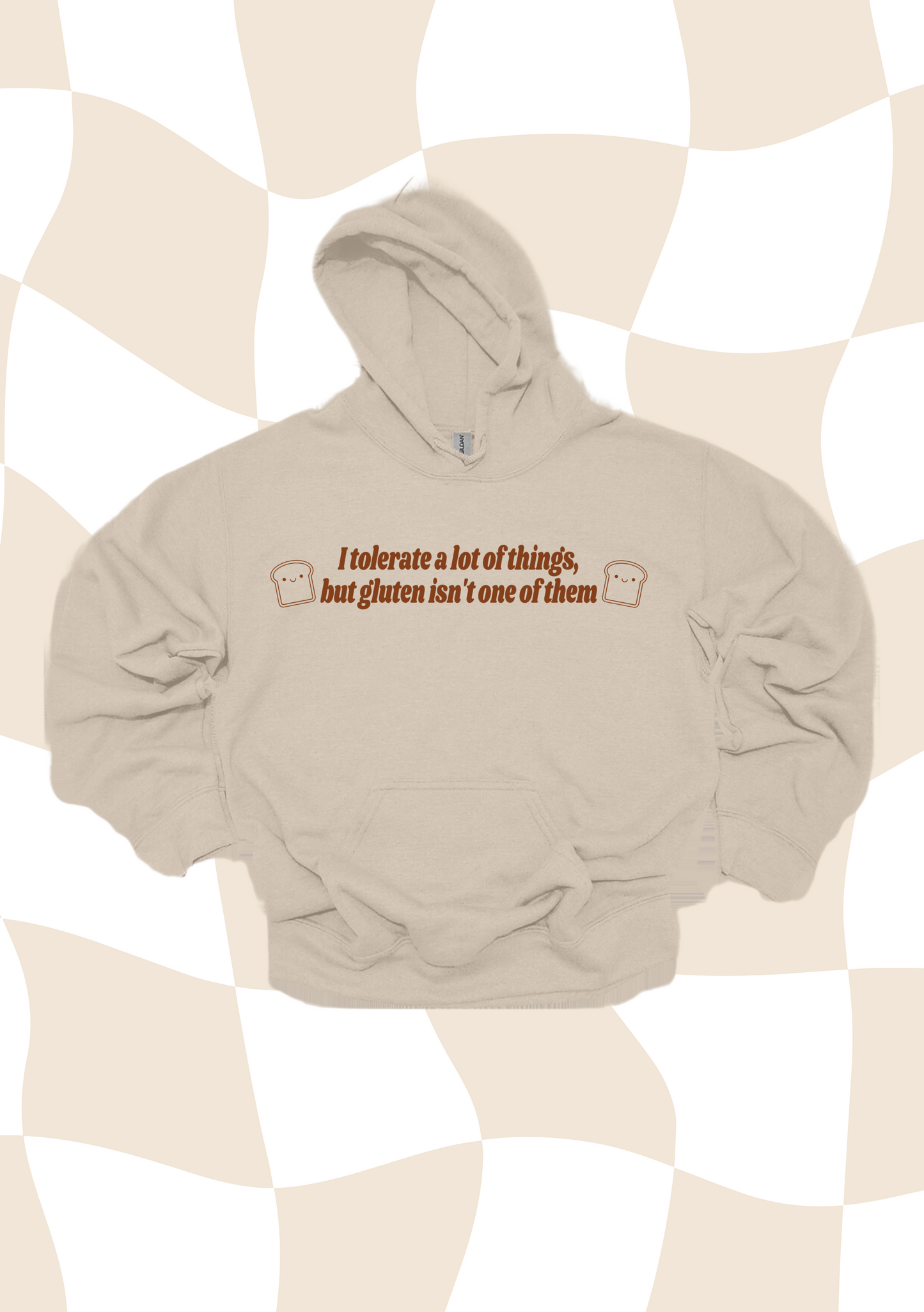 I Don't Tolerate Gluten embroidered hooded sweatshirt
