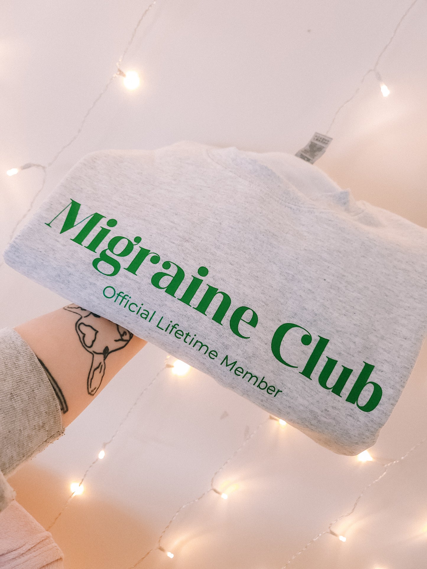 Migraine Club Printed Crewneck Sweatshirt - Tired Girl Apparel