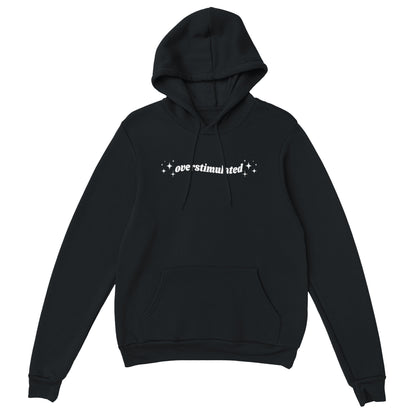 Overstimulated embroidered hooded sweatshirt - Tired Girl Apparel