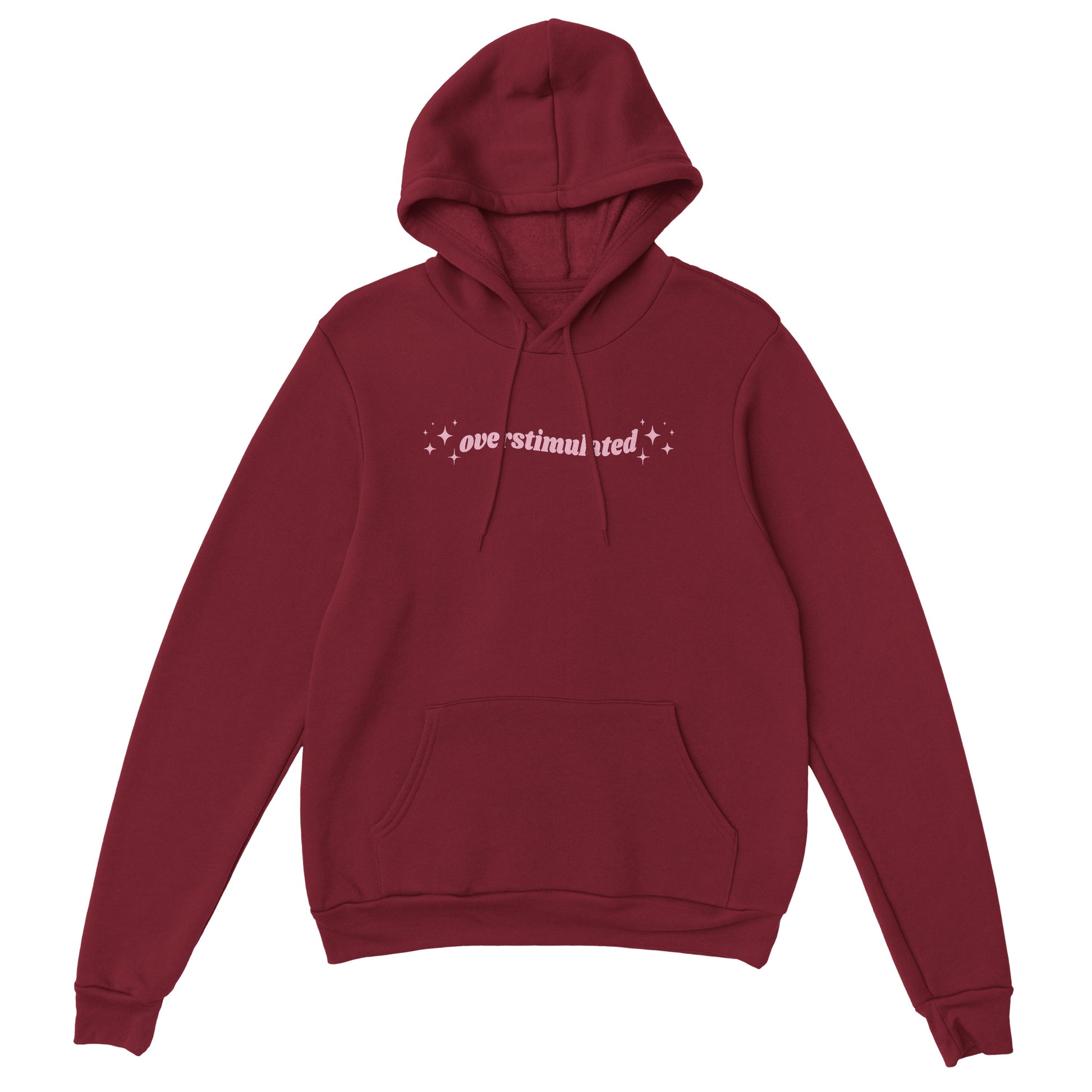 Overstimulated embroidered hooded sweatshirt - Tired Girl Apparel