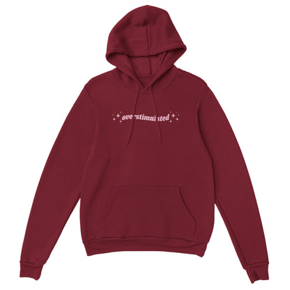 Overstimulated embroidered hooded sweatshirt - Tired Girl Apparel