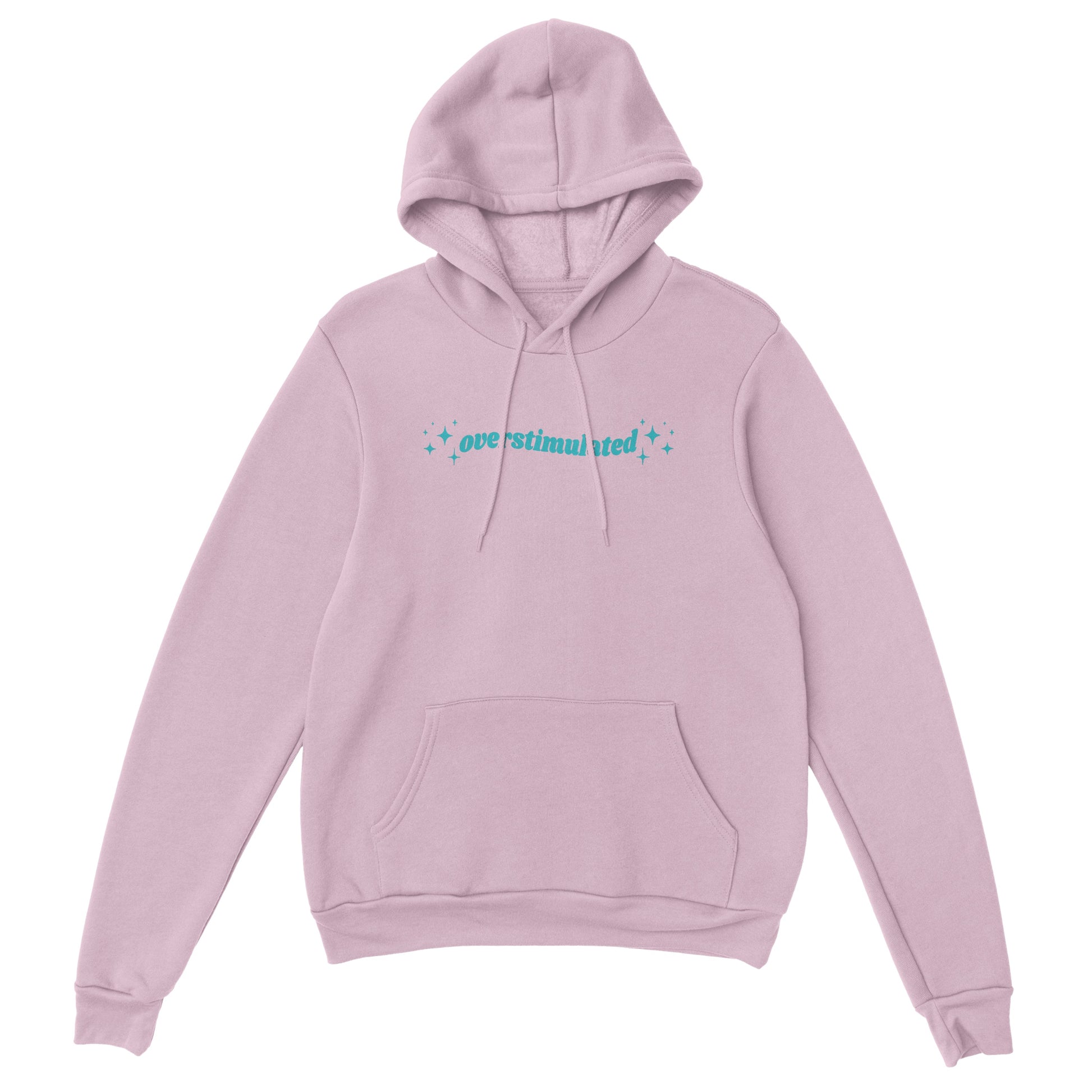 Overstimulated embroidered hooded sweatshirt - Tired Girl Apparel
