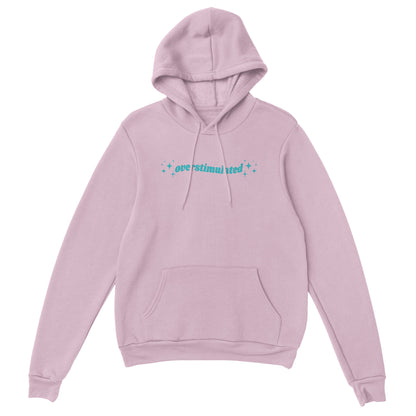 Overstimulated embroidered hooded sweatshirt - Tired Girl Apparel