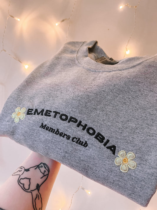 Emetophobia Club embroidered crewneck sweatshirt