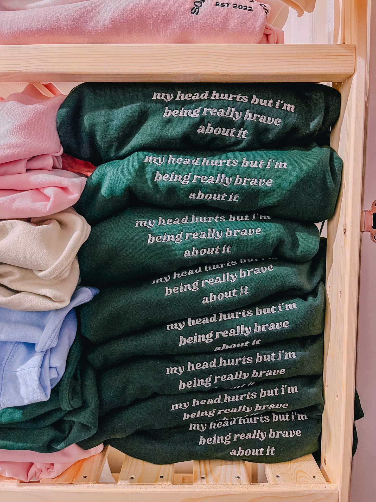 My Head Hurts embroidered crewneck sweatshirt
