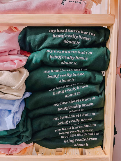My Head Hurts embroidered crewneck sweatshirt